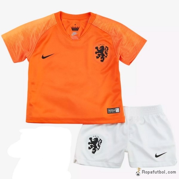 Camiseta Países Bajos Replica Primera Ropa Conjunto De Niños 2018 Naranja